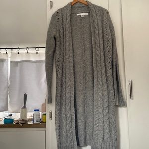 Light Gray long Duster sweater
